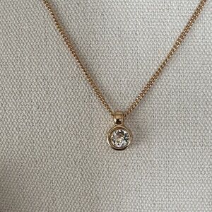 Dior Gold Necklace with Clear Stone Pendant EUC